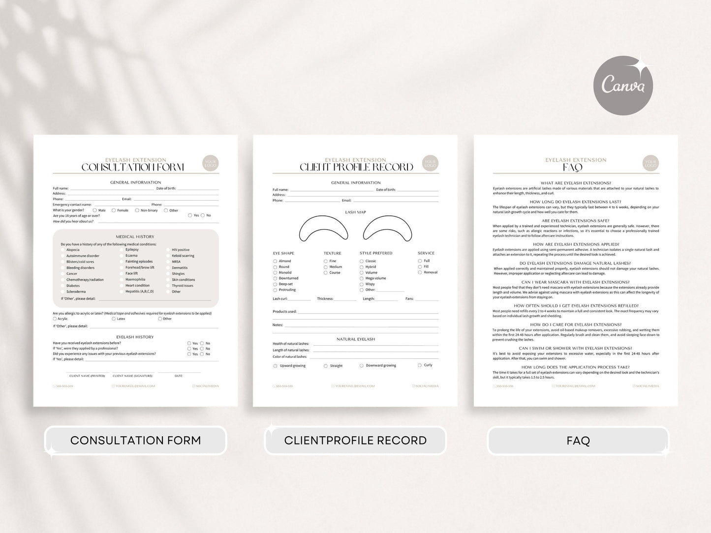 Eyelash Extension Consent Forms for Lash Artists