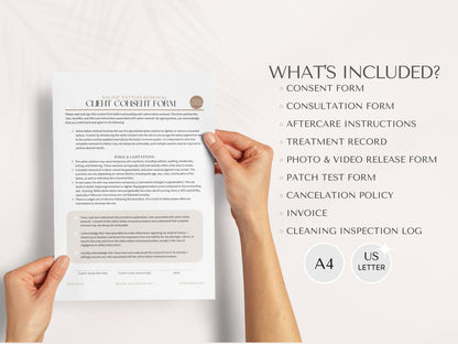 Saline Tattoo Consent Forms