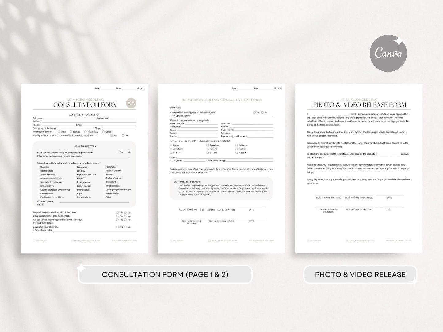 RF Microneedling Consent Forms