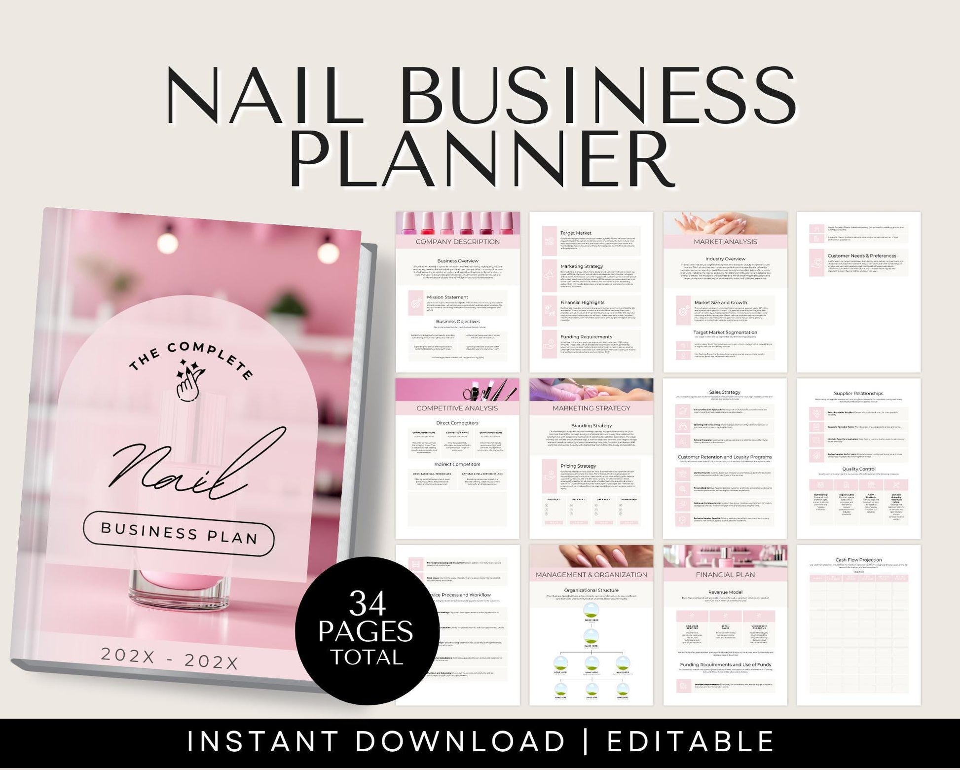 nail business planner for nail artists and nail technicians