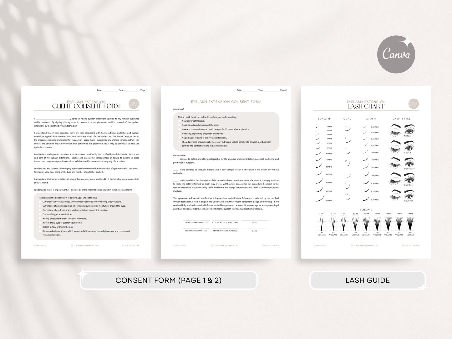 Eyelash Extension Consent Forms for Lash Artists
