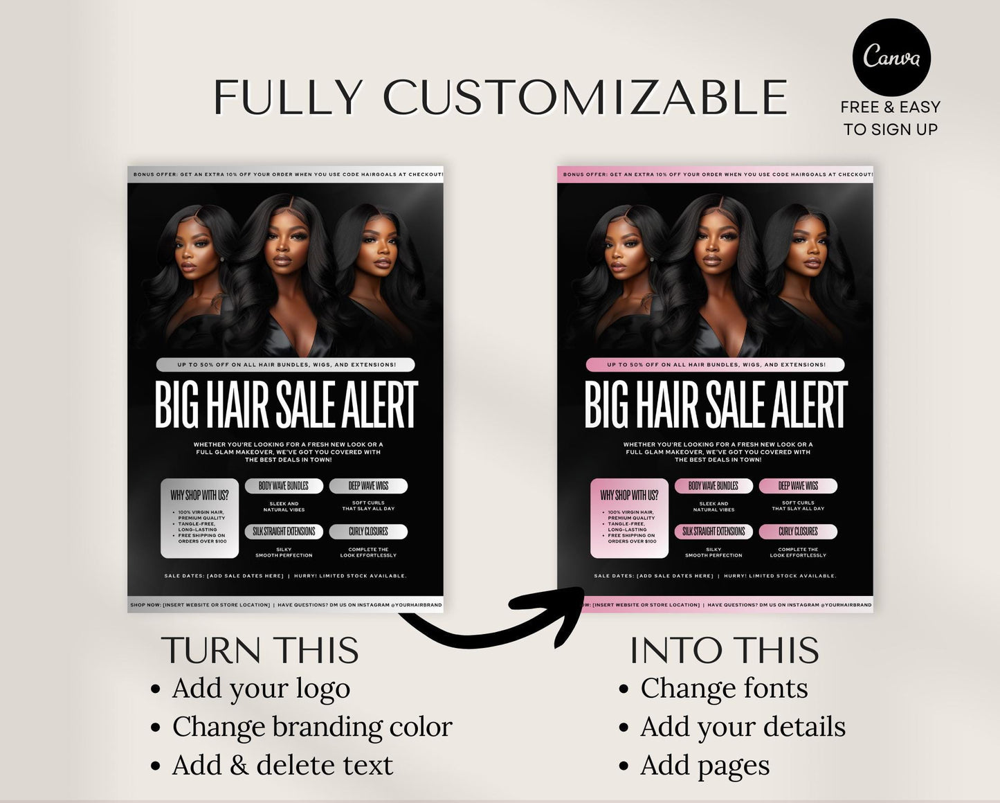 Hair Flyer - Hairdressing Flyer, Promotional Hairdstylist Flyer