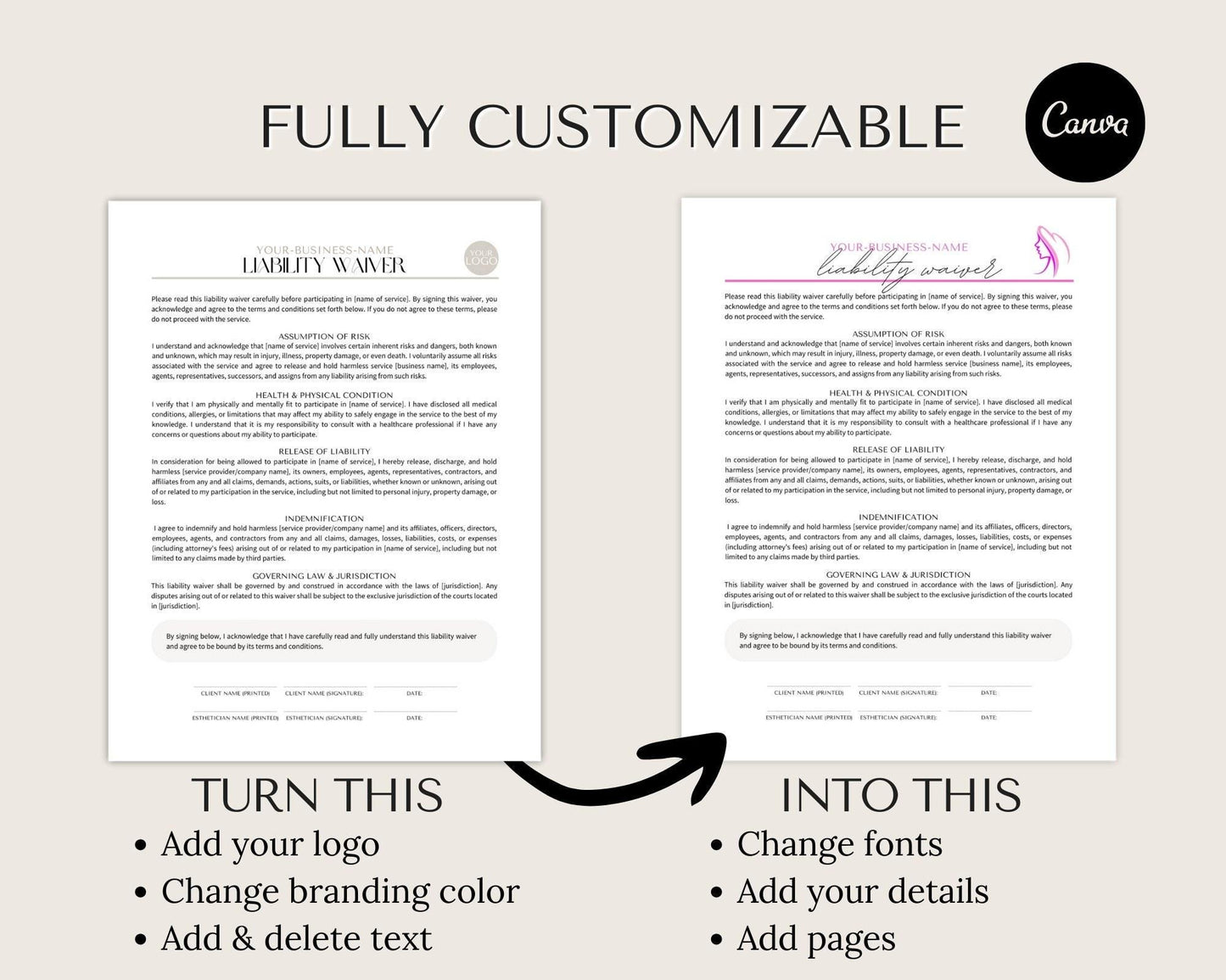 editable liability waiver form download