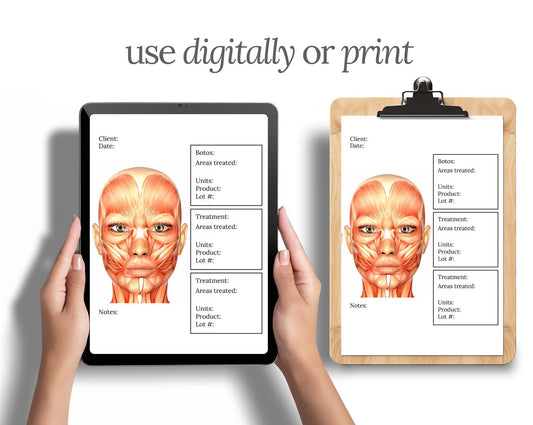 Botox and Dermal Filler Treatment Record Templates