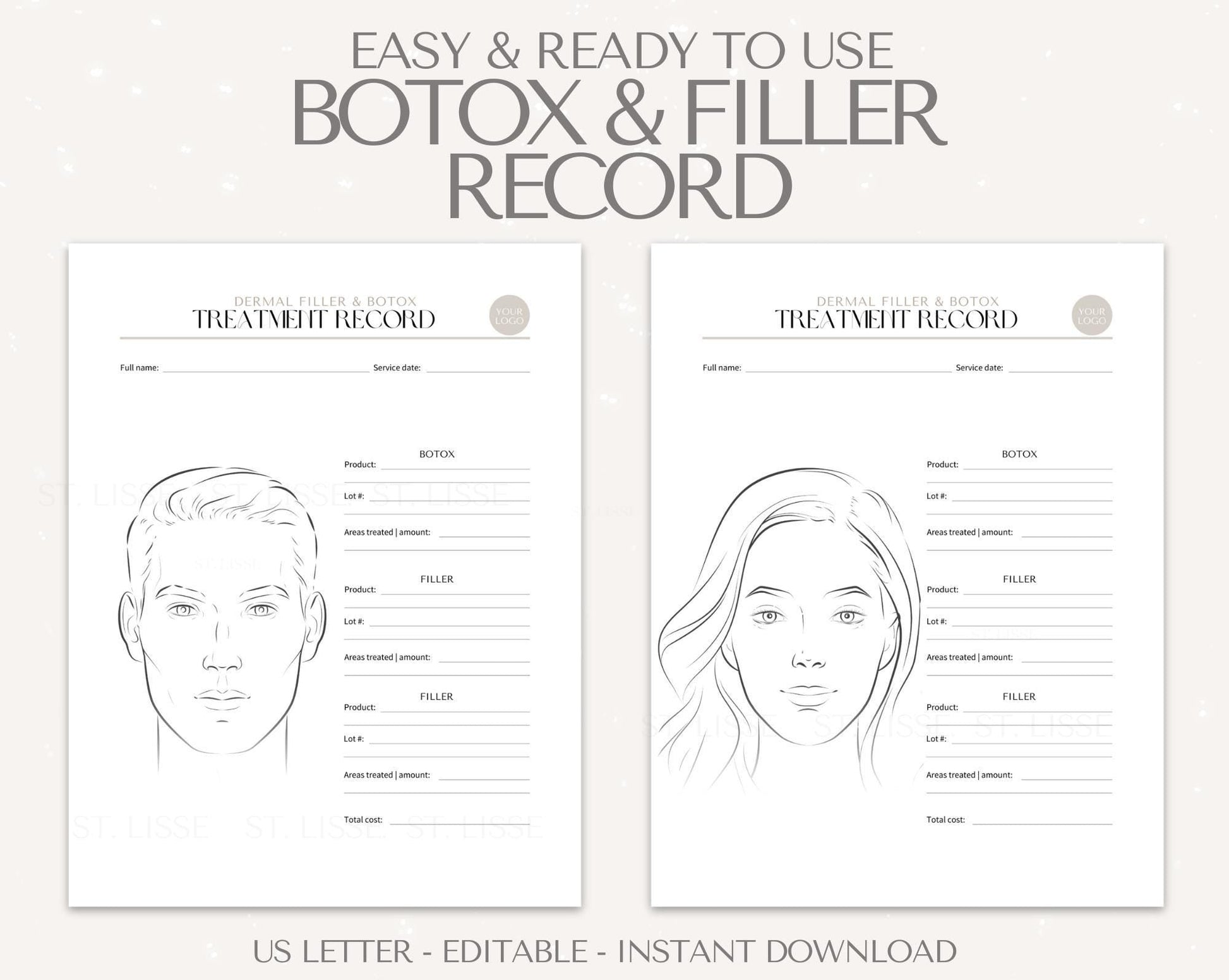 Botox and Filler Record templates