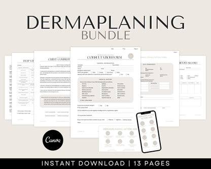 Dermaplaning Consent Forms and Aftercare Cards