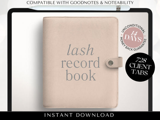 Digital Lash Client Record Book, Lash Tech Client Record Lash Form Lash Record Tracker Lash Client Form GoodNotes Lash Ipad Lash Tablet Lash
