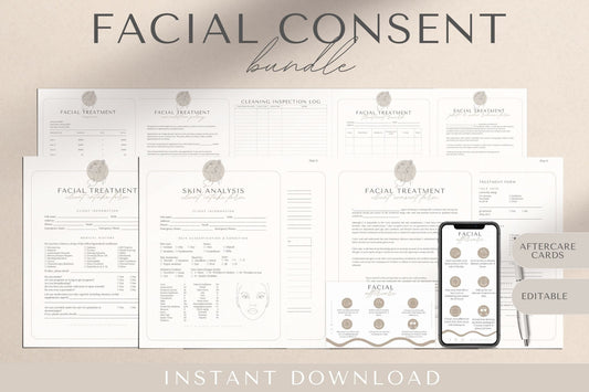 Facial Consent Forms for Estheticians and Skincare therapists