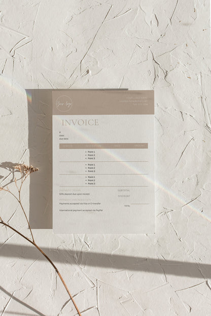 invoice template editable in Canva