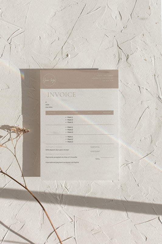 invoice template editable in Canva