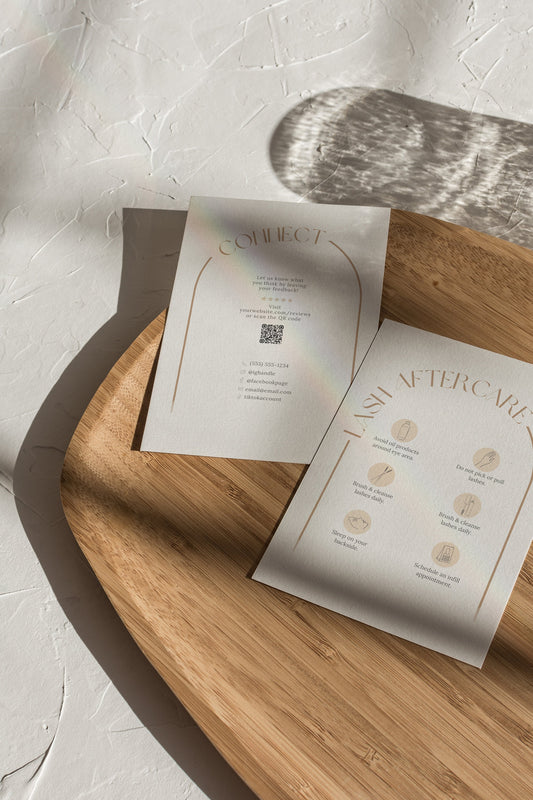 Lash Aftercare Cards,  Boho Lash Aftercare