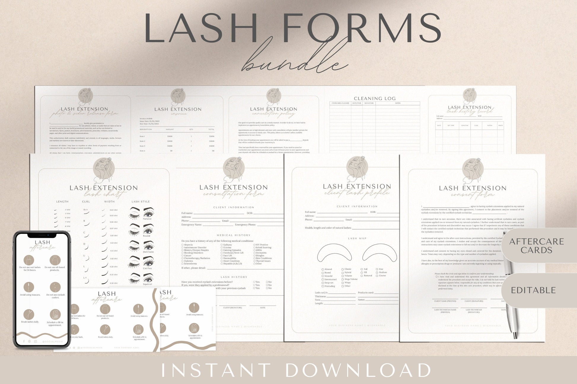 eyelash extension waiver, lash patch test, luxury esthetician templates, lash consultation form, Lash Tech Consent Forms, Lash Consent Forms Lash Extension Patch Test
