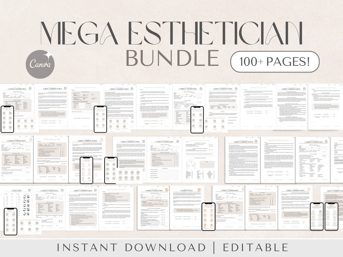 Esthetician Templates and Aftercare cards