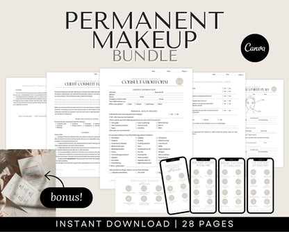 PMU Templates and Aftercare Cards