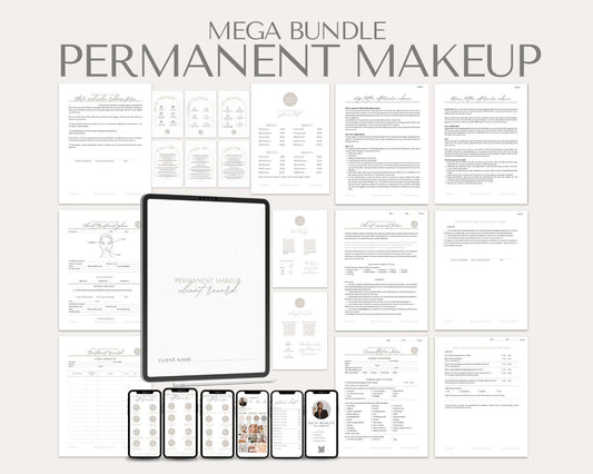 Permanent Makeup Tattoo Forms and Afetrcare Cards