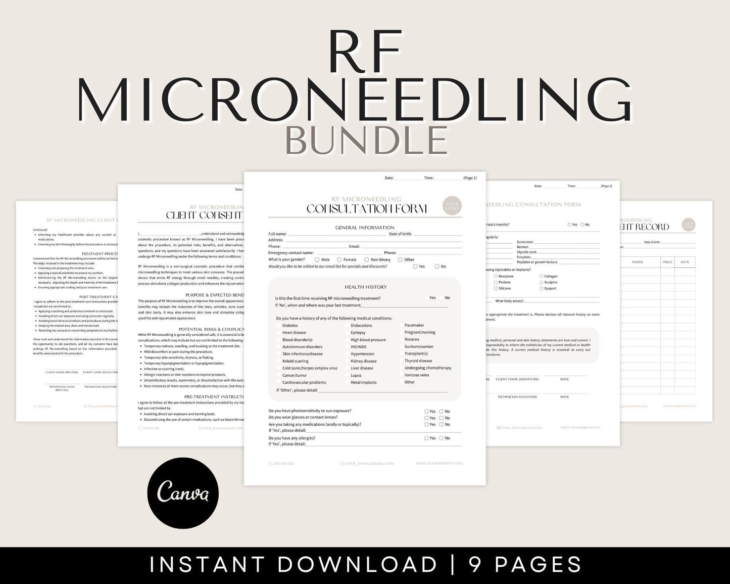 RF Microneedling Consent Forms and downloadable templates