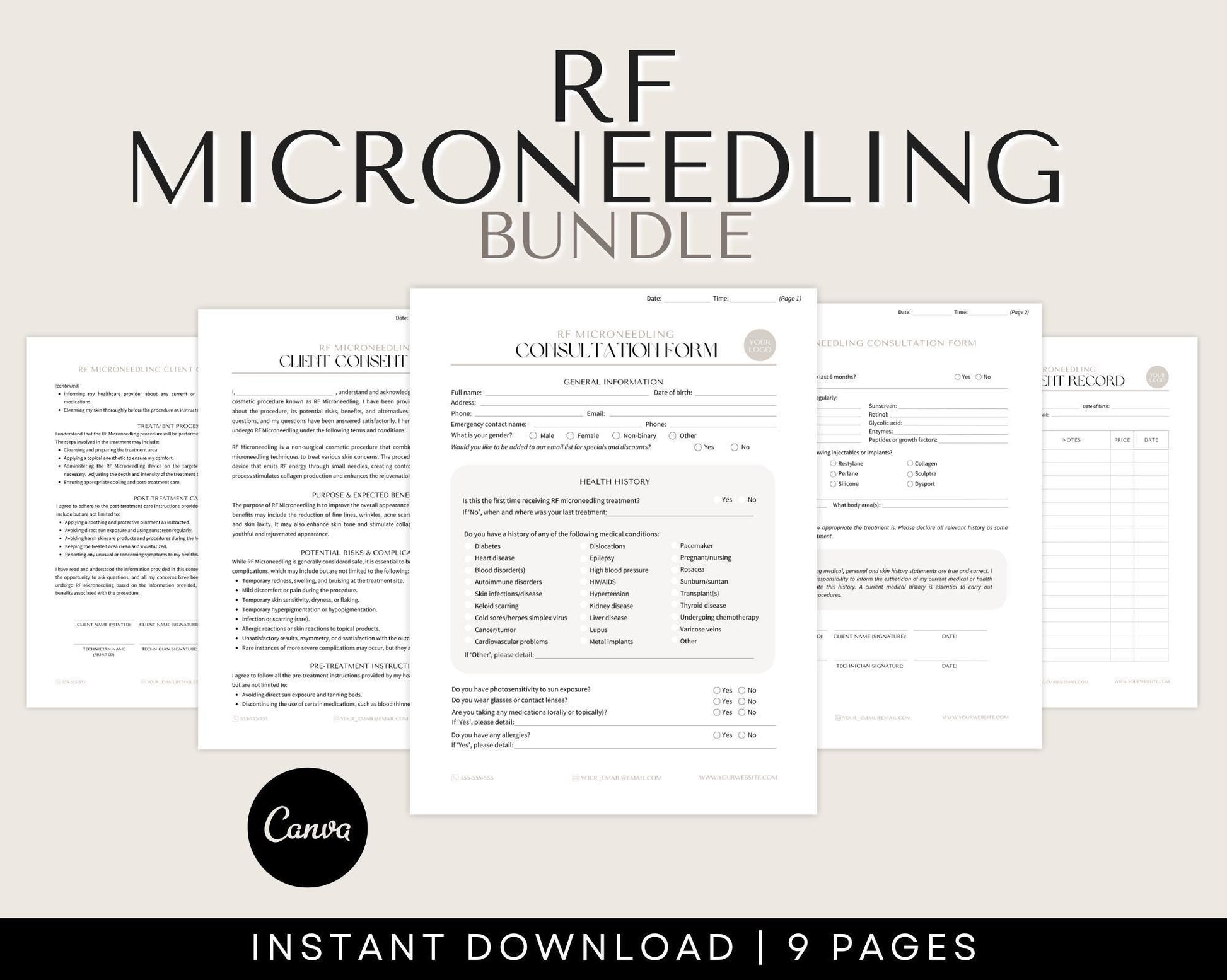 RF Microneedling Consent Forms and downloadable templates