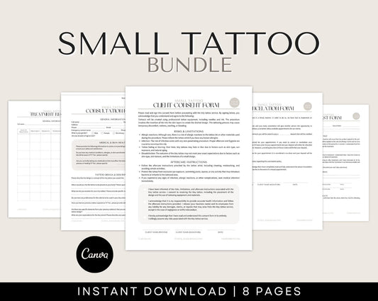 Small tattoo consent forms