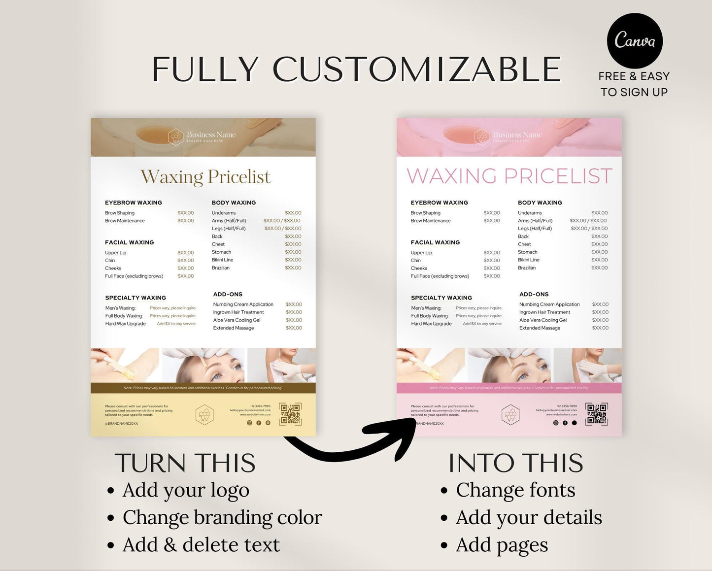 Waxing Pricelist Flyer
