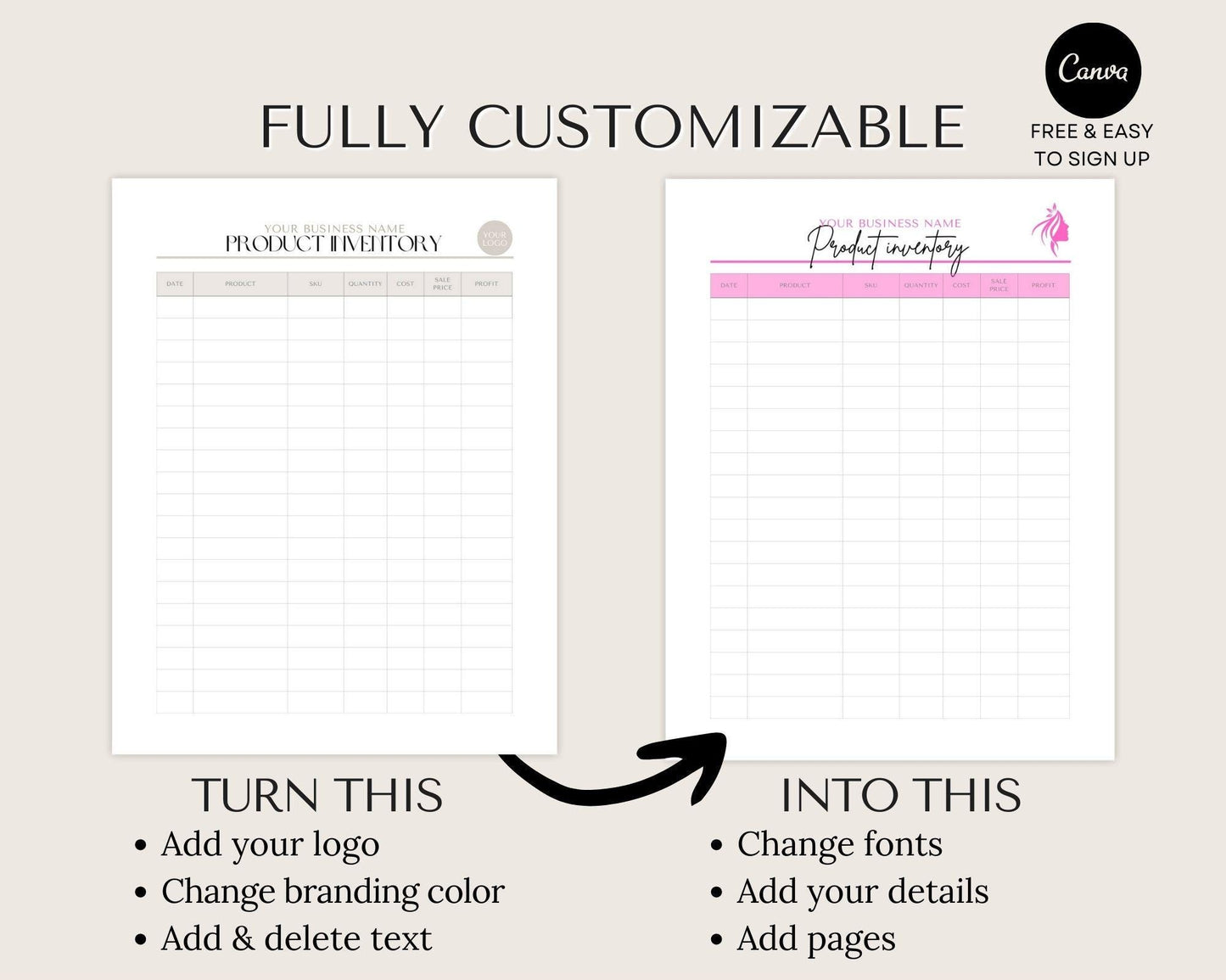Editable Inventory Management Form