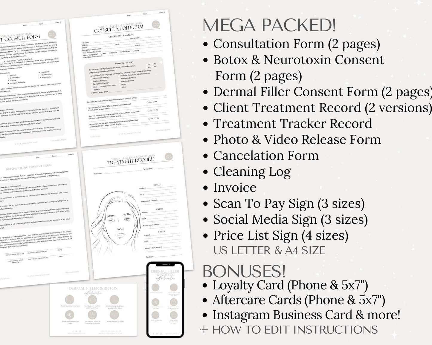 Botox and Dermal Filler Consent Intake Forms