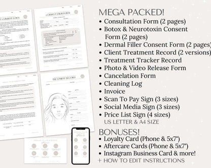 Botox and Dermal Filler Consent Intake Forms