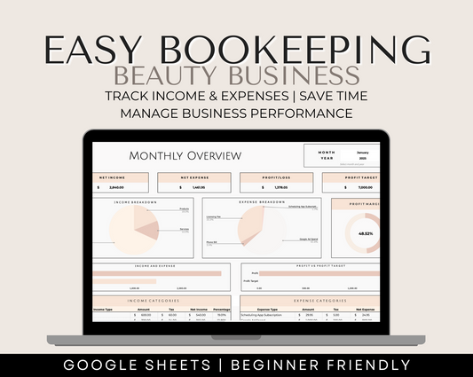 Beauty Business Income & Expense Tracker