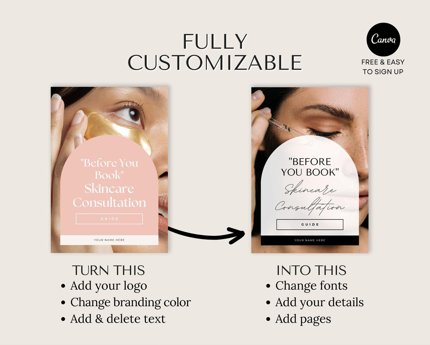 Editable Skincare Consultation Guide Template