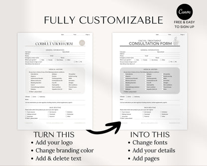 customizable esthetician template in canva