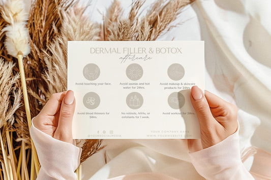 Dermal Filler and Botox Aftercare Card - Editable Template