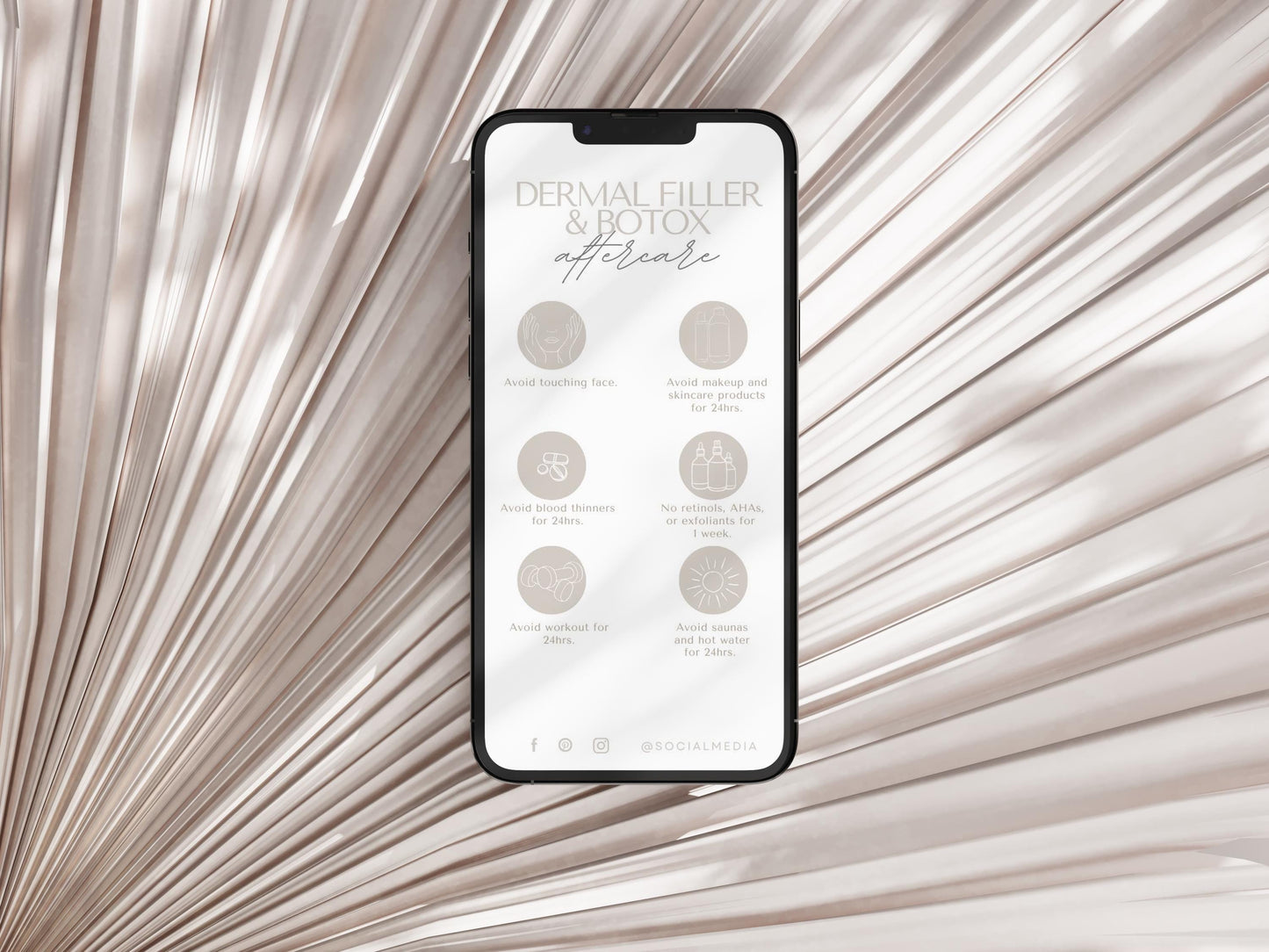 Dermal Filler and Botox Aftercare Card - Editable Template