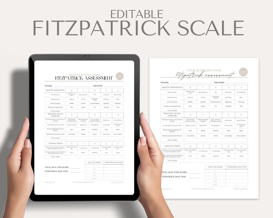 fitzpatrick scale template, skin type assessment