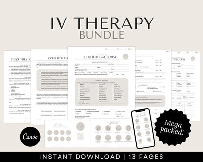 iv therapy consent forms and aftercare cards