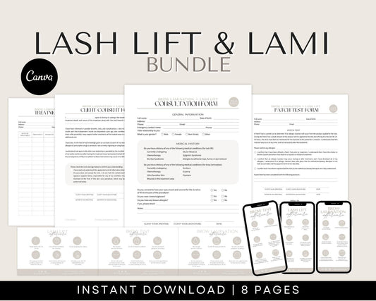 lash lift and lamination consent forms