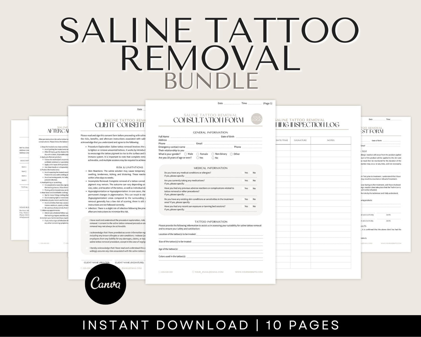 saline tattoo removal forms for permanent makeup and pmu artists