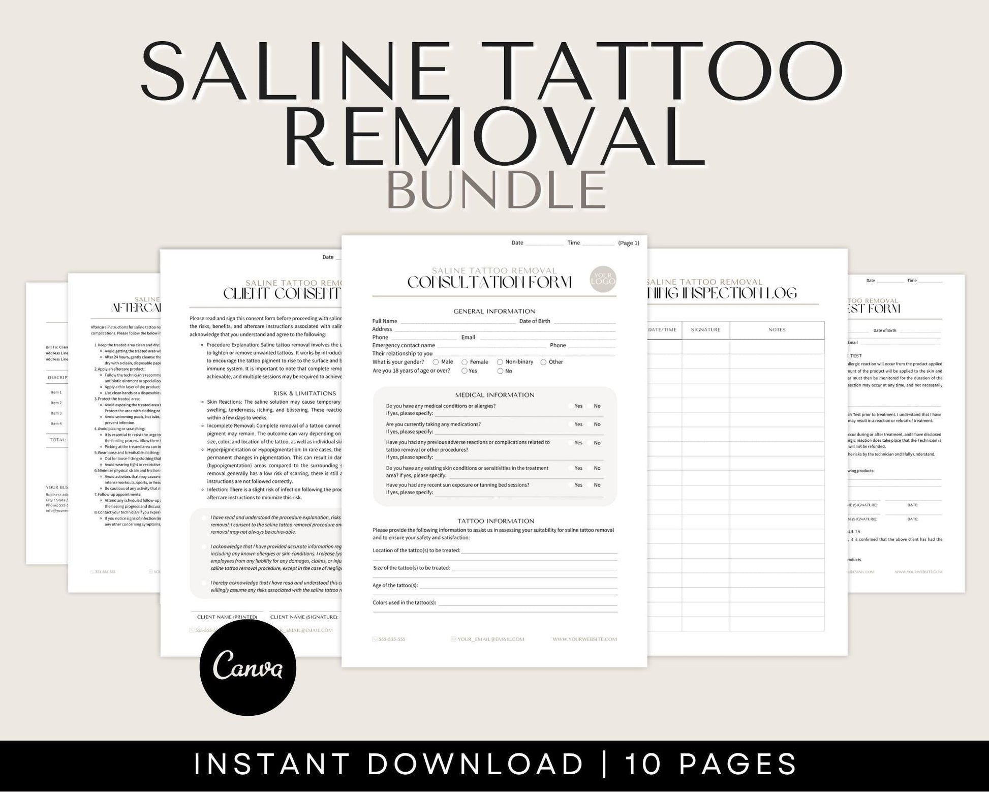 saline tattoo removal forms for permanent makeup and pmu artists