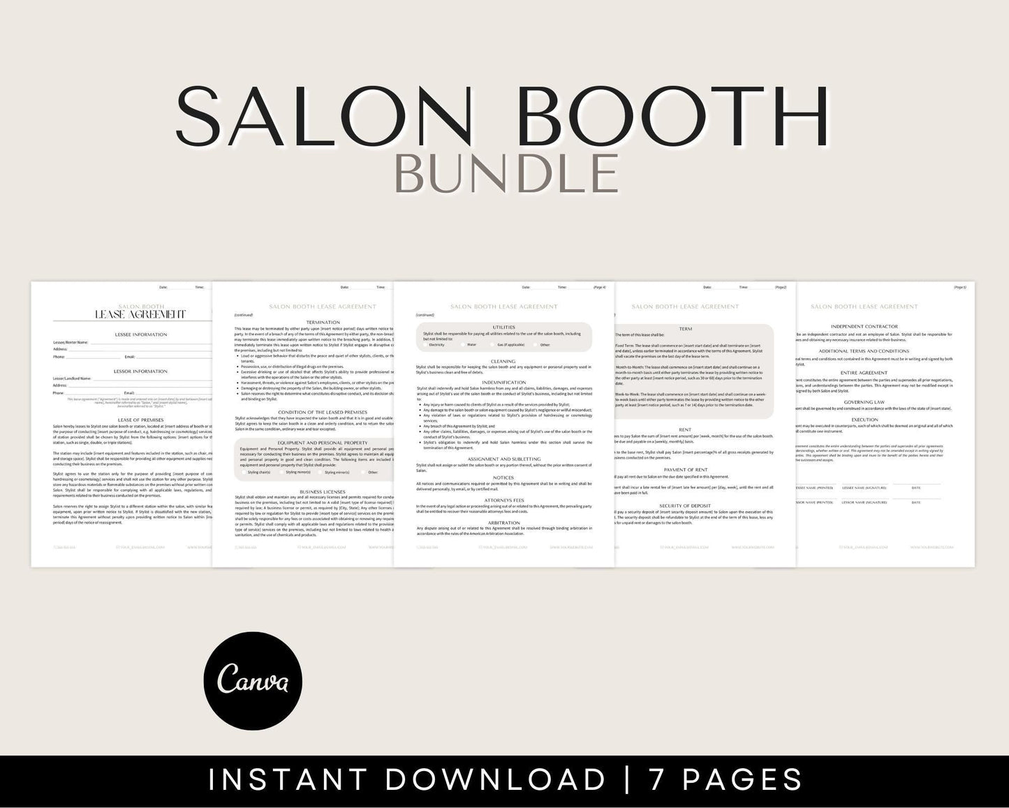 salon booth contract forms