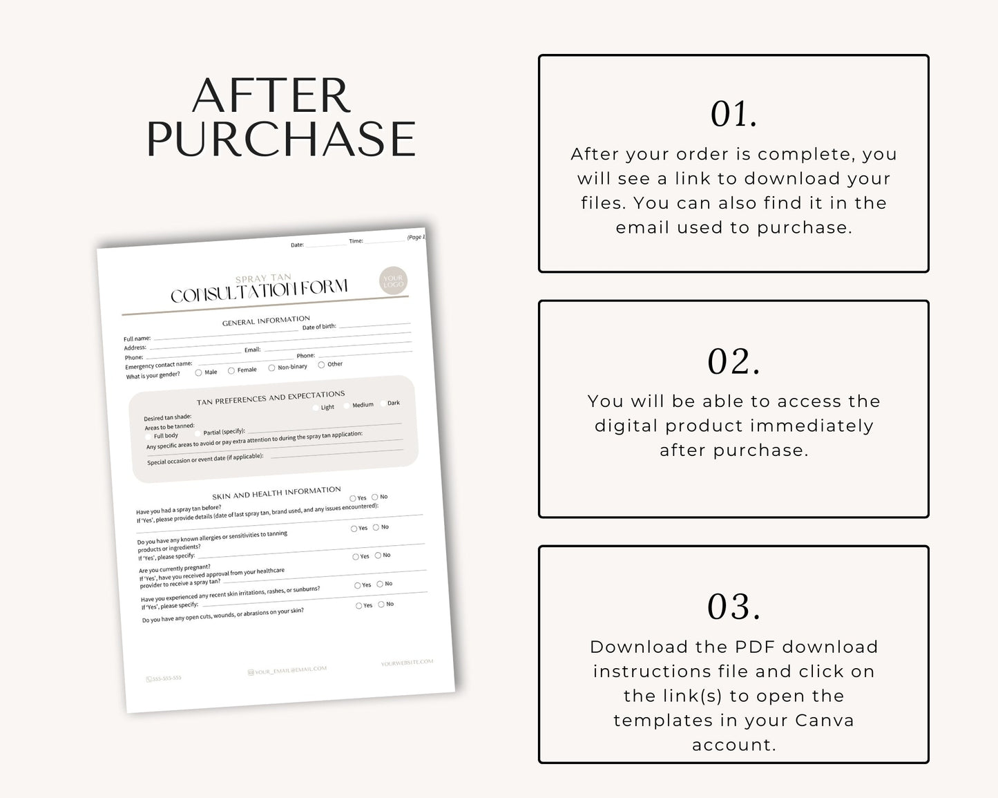 Spray Tan Consent Forms